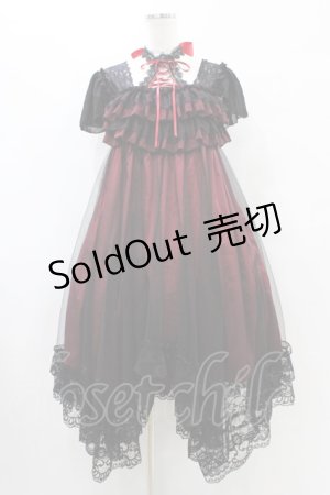 画像: MR corset / レースアップホルタードレス  黒×赤 H-25-09-21-1022-PU-OP-KB-ZH