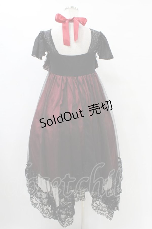 画像2: MR corset / レースアップホルタードレス  黒×赤 H-25-09-21-1022-PU-OP-KB-ZH (2)