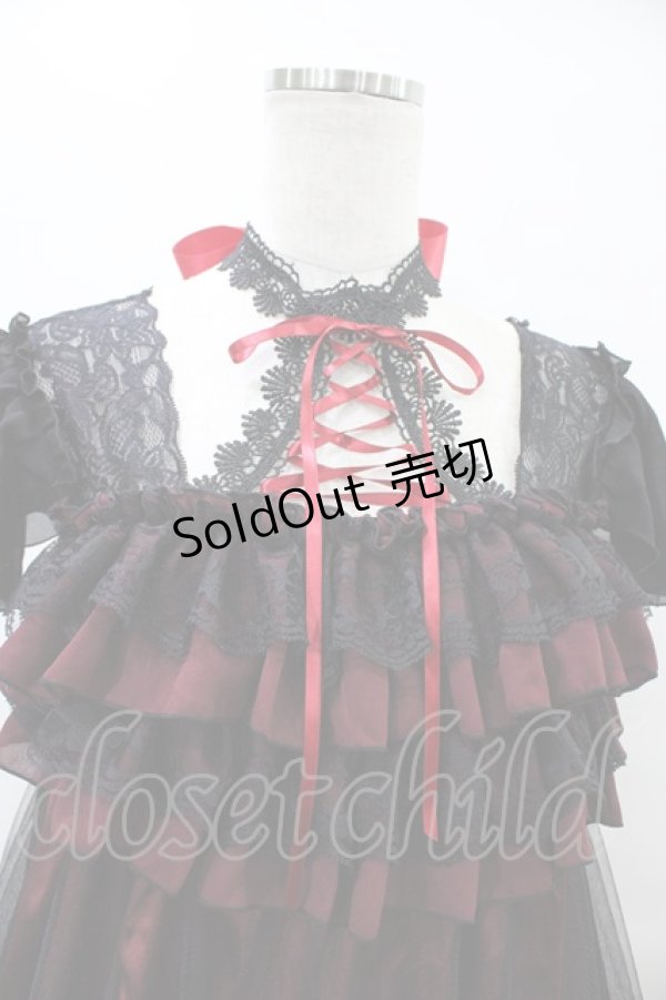 画像4: MR corset / レースアップホルタードレス  黒×赤 H-25-09-21-1022-PU-OP-KB-ZH (4)