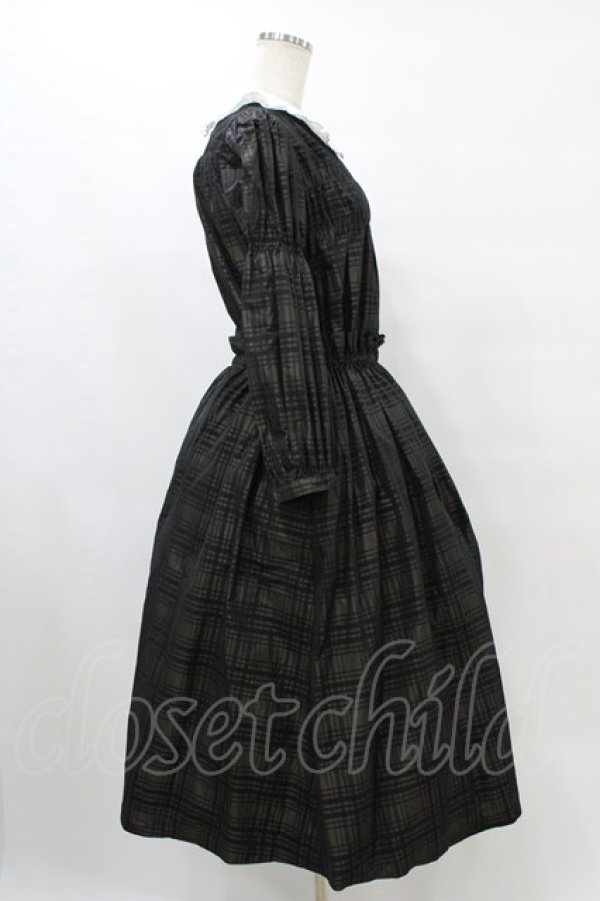 画像3: Jane Marple / Memory shadow check shirring dress  ブラック H-25-09-21-1024-JM-OP-KB-ZH (3)