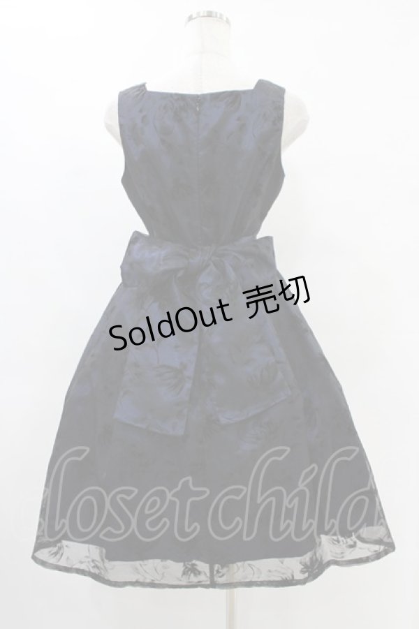 画像2: Moi-meme-Moitie / 花柄フロッキーミニジャンパースカート 9号 黒×青 H-25-09-21-1026-MO-OP-KB-ZH (2)