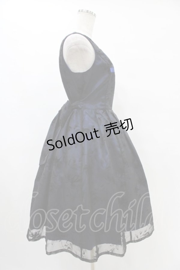 画像3: Moi-meme-Moitie / 花柄フロッキーミニジャンパースカート 9号 黒×青 H-25-09-21-1026-MO-OP-KB-ZH (3)