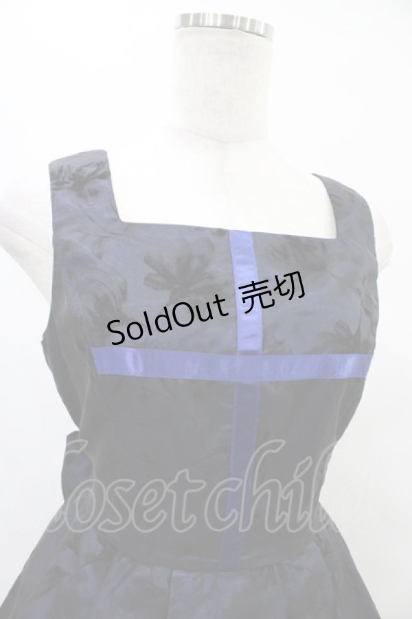 画像4: Moi-meme-Moitie / 花柄フロッキーミニジャンパースカート 9号 黒×青 H-25-09-21-1026-MO-OP-KB-ZH (4)