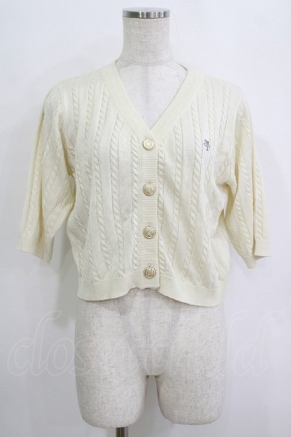 画像1: Fi.n.t / エンブレム釦ケーブルVネックニットカーディガン Free IVORY H-25-09-21-058-CA-TO-NS-ZH (1)