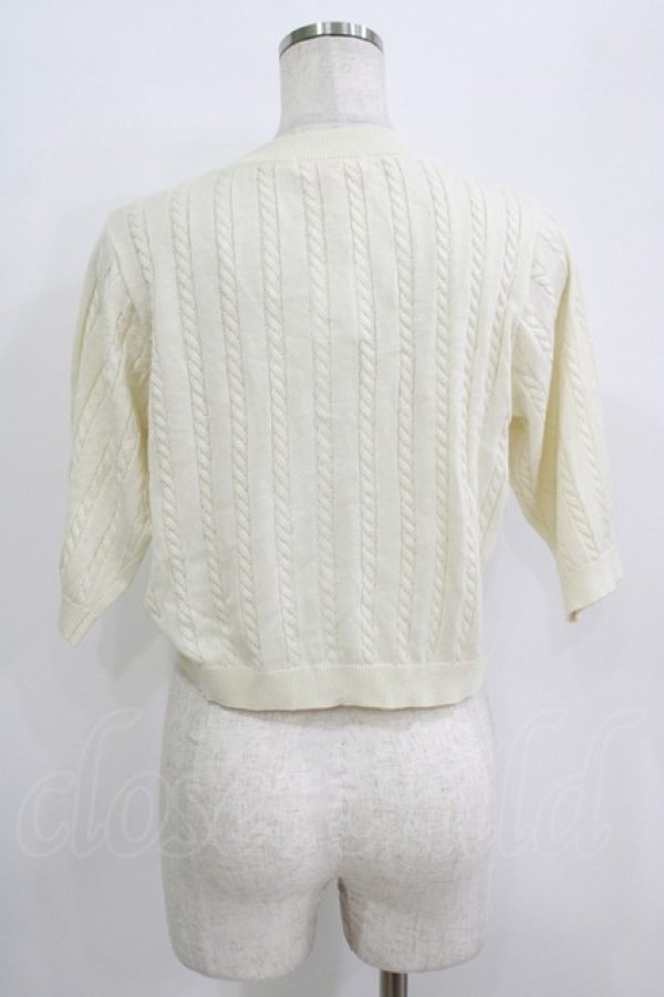 画像3: Fi.n.t / エンブレム釦ケーブルVネックニットカーディガン Free IVORY H-25-09-21-058-CA-TO-NS-ZH (3)