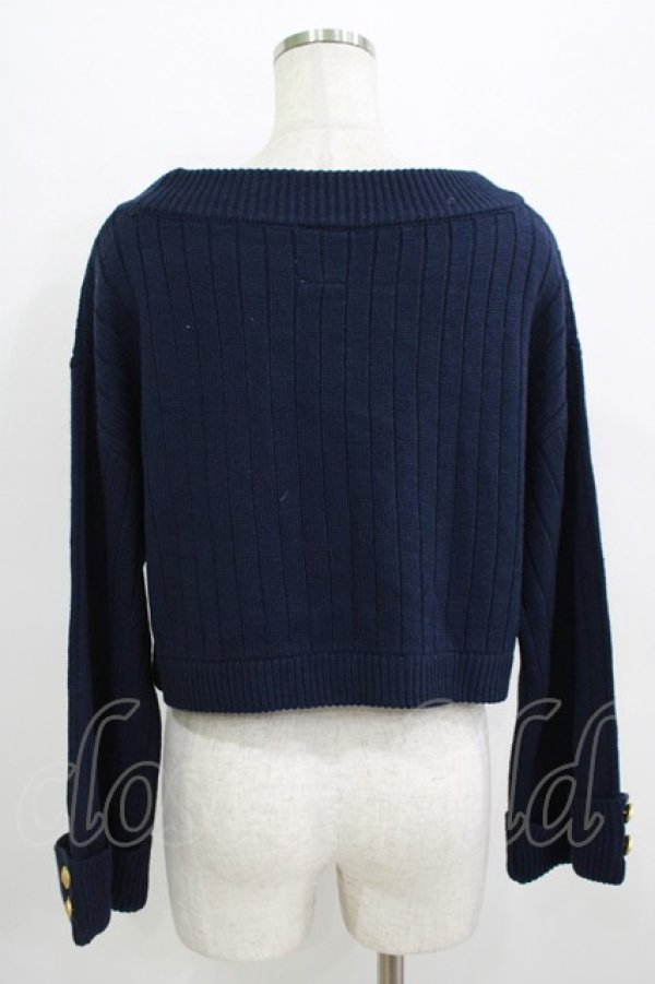 画像3: Fi.n.t / エンブレム釦ワイドスリーブニットプルオーバー Free NAVY H-25-09-21-061-CA-TO-NS-ZH (3)