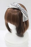画像1: Angelic Pretty / Fancy Stripeカチューシャ  オフ/ブラック H-25-09-21-069-AP-AC-NS-ZH (1)