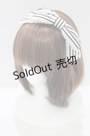 画像: Angelic Pretty / Fancy Stripeカチューシャ  オフ/ブラック H-25-09-21-069-AP-AC-NS-ZH