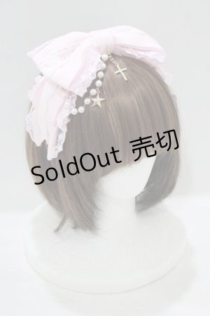 画像: To Alice / 十字架チャームリボンカチューシャ  ピンク H-25-09-21-072-LO-AC-NS-ZH