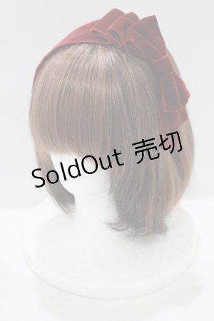 画像: axes femme kawaii / ベロアリボンカチューシャ  ボルドー H-25-09-21-074-AX-AC-NS-ZH