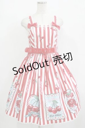 画像: Angelic Pretty / Cherry Stampジャンパースカート Free レッド H-25-09-21-007-AP-OP-NS-ZH