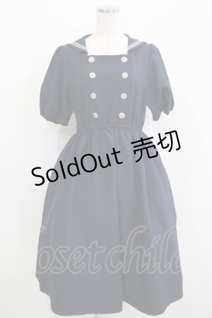 画像: Fi.n.t / ダブル釦スクエアネックマリンワンピース Free NAVY H-25-09-21-010-CA-OP-NS-ZH