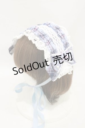 画像: Angelic Pretty / おしゃまフリルヘッドドレス（タータン）  サックス H-25-09-22-006-AP-AC-NS-ZH