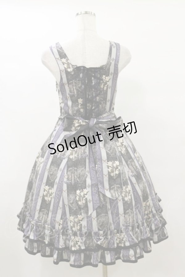 画像2: ALICE and the PIRATES / St.Lily Wolf〜狼騎士と百合の誓い〜柄ジャンパースカートI Free ブラック H-25-09-22-055-PA-OP-NS-ZH (2)