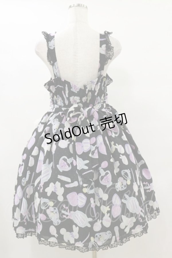 画像2: Angelic Pretty / Fluffy Puff Bunnyジャンパースカート Free ブラック H-25-09-22-060-AP-OP-NS-ZH (2)
