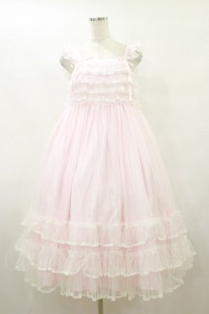 画像: Angelic Pretty / Brilliant Tulleジャンパースカート Free ピンク H-25-09-22-070-AP-OP-NS-ZH