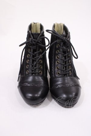 画像: axes femme / チュールレースアップブーツ S(22.5cm) ブラック H-25-09-22-1040-AX-SH-NS-ZH