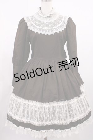 画像: Innocent World / チュールレーススタンドカラーワンピース Free ショコラ H-25-09-22-1009-IW-OP-NS-ZH