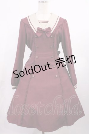 画像: Innocent World / ストライプフレアーワンピース L ボルドー H-25-09-22-1010-IW-OP-NS-ZH