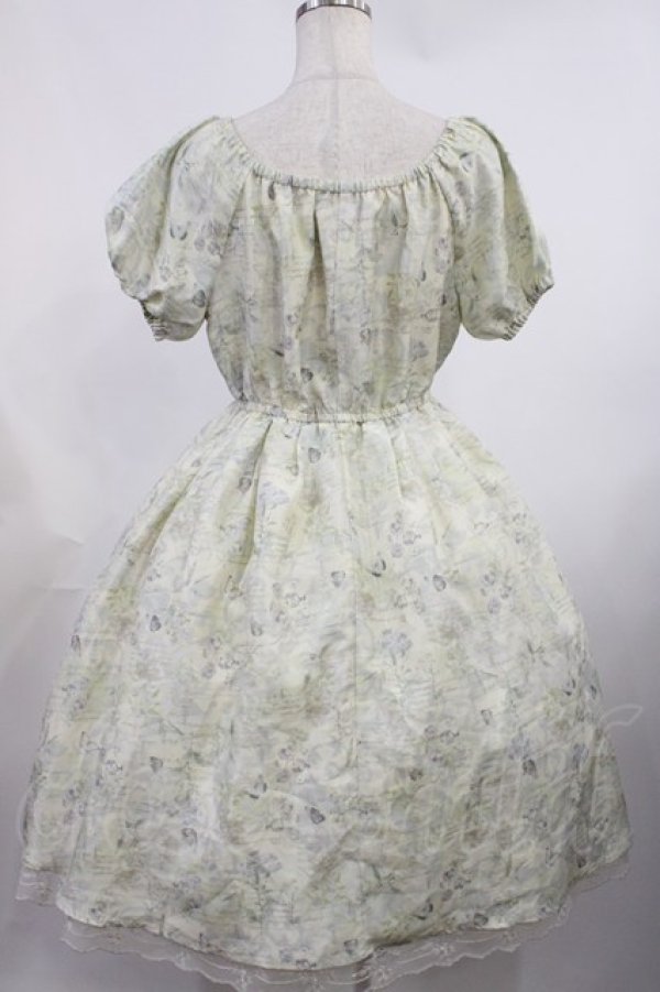 画像2: axes femme POETIQUE / ピクトリアルプリントワンピース M イエロー H-25-09-22-1014-AX-OP-YZ-ZH (2)