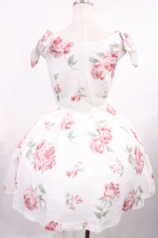 画像2: LIZ LISA / ペイントローズ柄ワンピース  オフ H-25-09-22-1016-LO-OP-YZ-ZH (2)