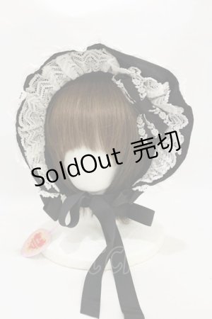画像: BABY,THE STARS SHINE BRIGHT / トーションレースのフルボンネット  ブラック/オフ白 H-25-09-22-015-BA-AC-NS-ZH