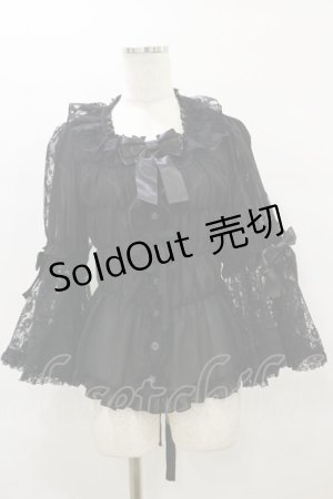 画像: metamorphose / スクエアあきレース姫袖ブラウス サイズ1 ブラック H-25-09-22-032-ME-BL-NS-ZH