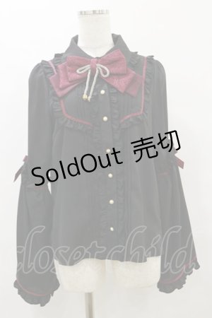 画像: Amavel / つけ袖付和風フリルブラウス Free ブラック/ボルドー H-25-09-22-039-CA-BL-NS-ZH