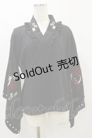 画像: Amavel / おぼろ月夜の彼岸花ブラウス Free ブラック H-25-09-22-041-CA-BL-NS-ZH