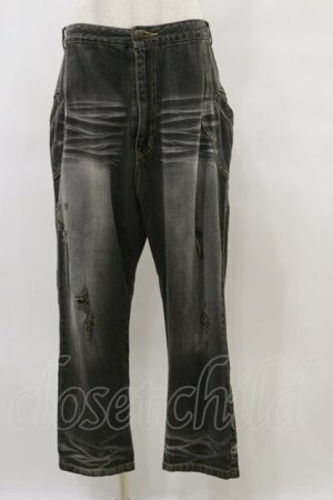 画像: ALGONQUINS / ダメージデニムパンツ  グレー H-25-09-23-048-AL-PA-KB-ZH