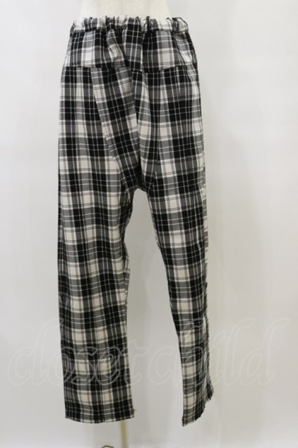 画像1: ALGONQUINS / チェックサルエルパンツ  オフ×ブラック H-25-09-23-049-AL-PA-KB-ZH (1)