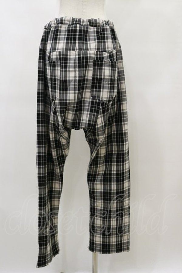画像2: ALGONQUINS / チェックサルエルパンツ  オフ×ブラック H-25-09-23-049-AL-PA-KB-ZH (2)