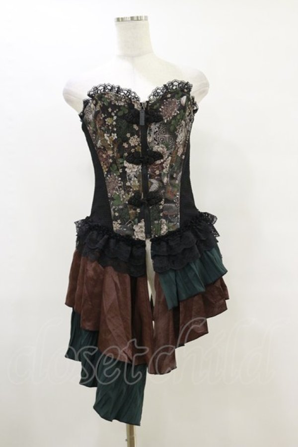 画像1: Qutie Frash / オーバーバストコルセット  茶 H-25-09-23-005-QU-TO-KB-ZH (1)