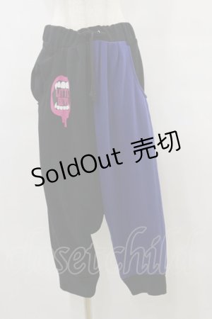 画像: HELL CAT PUNKS / バイカラーサルエルパンツ F 黒 H-25-09-23-052-PU-PA-KB-ZH