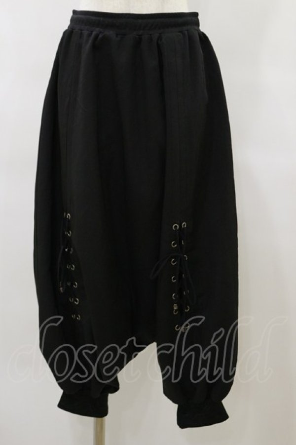 Qutie Frash / 2019プレミアム”紅鶴”サルエルパンツ 黒×赤 H-25-09-23