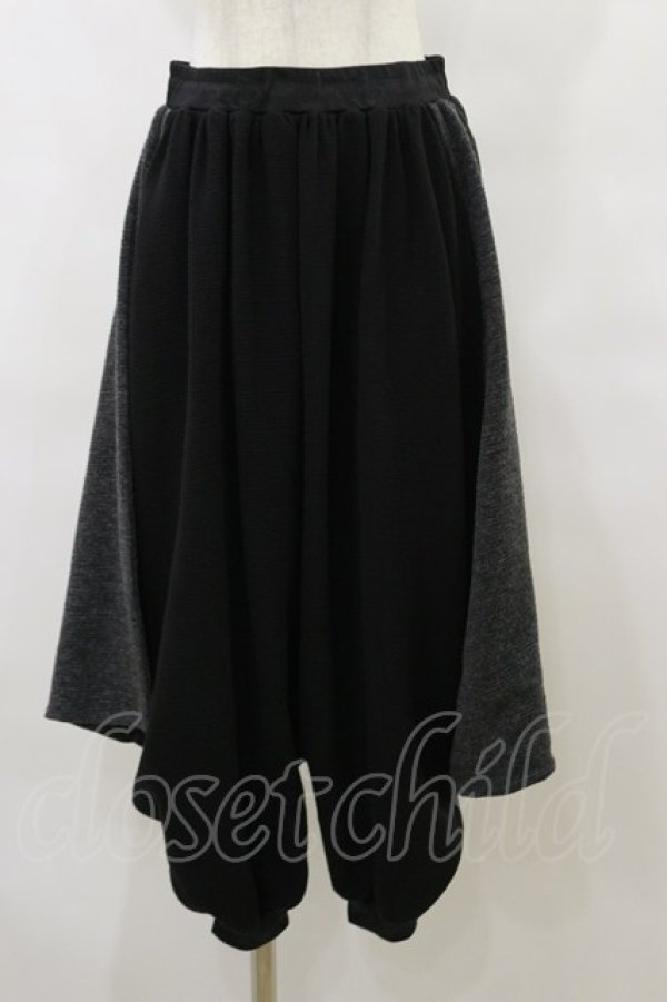 画像1: Qutie Frash / 龍プリントサルエルパンツ  黒×グレー H-25-09-23-061-QU-PA-KB-ZH (1)