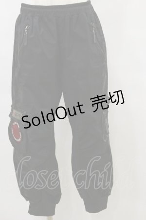 画像: Qutie Frash / ワッペンカーゴパンツ L ブラック H-25-09-23-062-QU-PA-KB-ZH