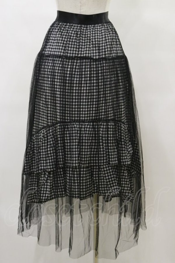 画像2: HELL CAT PUNKS / チュールスカート F 黒×白 H-25-09-23-065-PU-SK-KB-ZH (2)