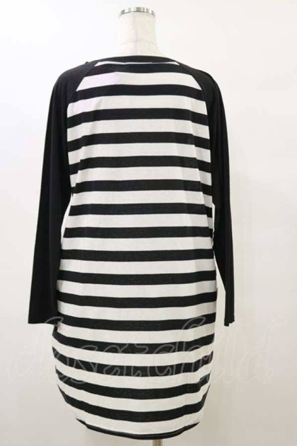 画像2: HELL CAT PUNKS / ラグランワンピース F 黒×白 H-25-09-23-067-PU-OP-KB-ZH (2)