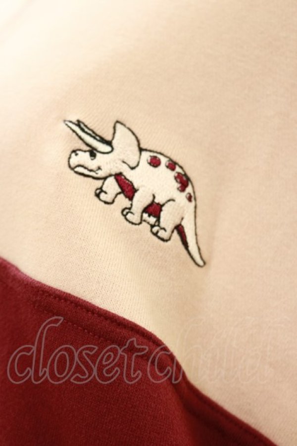 画像3: Candy Stripper / BRAVE DINOSAUR SWEATワンピース 2(M) PINK×BORDEAUX H-25-09-23-070-PU-OP-KB-ZH (3)