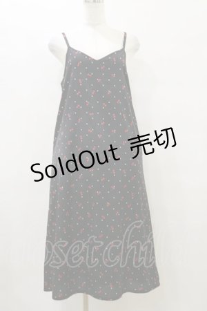 画像: Candy Stripper / TINY CHERRY CAMISOLEワンピース  ブラック H-25-09-23-074-PU-OP-KB-ZH