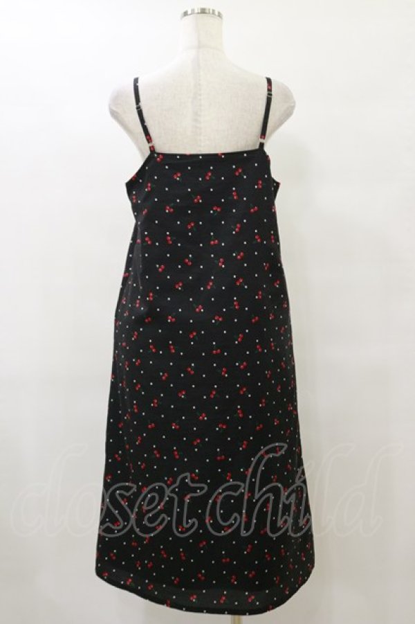 画像2: Candy Stripper / TINY CHERRY CAMISOLEワンピース  ブラック H-25-09-23-074-PU-OP-KB-ZH (2)