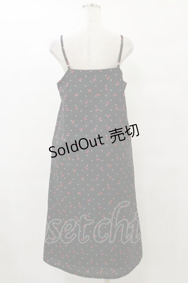 画像2: Candy Stripper / TINY CHERRY CAMISOLEワンピース  ブラック H-25-09-23-074-PU-OP-KB-ZH (2)
