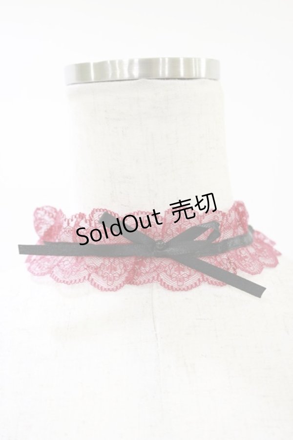 画像1: MARBLE / レースリボンチョーカー  黒×赤 H-25-09-23-014-GO-AC-KB-ZH (1)