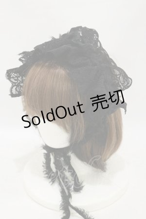 画像: MARBLE / フリンジリボンレースヘッドドレス  黒×黒 H-25-09-23-021-GO-AC-KB-ZH