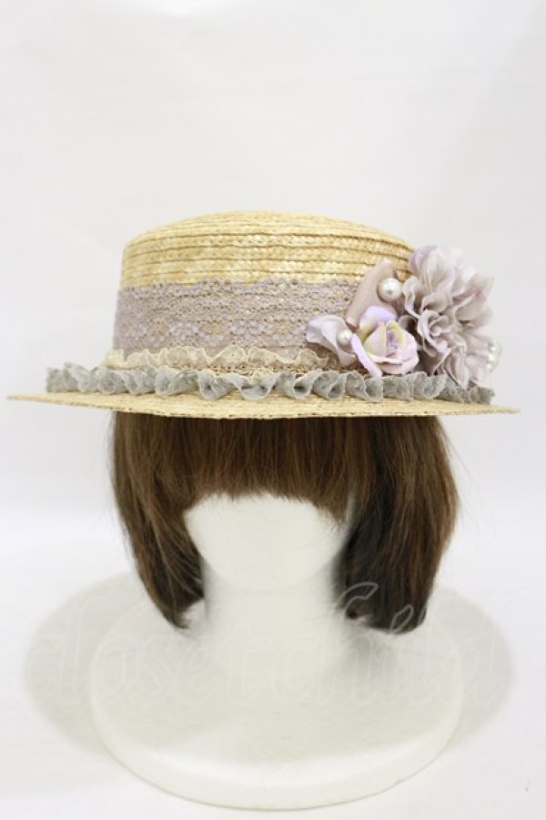 画像1: corgi-corgi / コサージュストローハット   H-25-09-23-024-GO-AC-KB-ZT-K-025 (1)