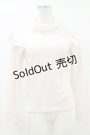 画像: MILK / ANGEL フリルハイネックニット  ピンク H-25-09-23-027-ML-TO-KB-ZH