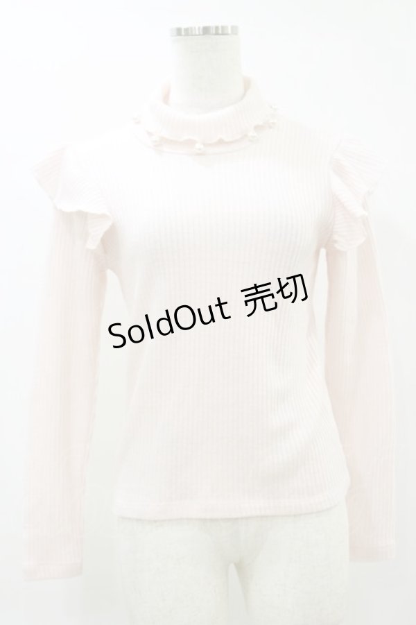 画像1: MILK / ANGEL フリルハイネックニット  ピンク H-25-09-23-027-ML-TO-KB-ZH (1)