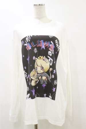 画像: NieR Clothing / プリントLONG CUTSEW XL 白 H-25-09-23-040-PU-TO-KB-ZH