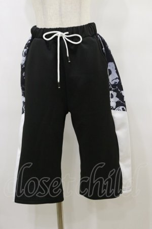 画像: NieR Clothing / 切替ハーフパンツ  黒×白 H-25-09-23-047-PU-PA-KB-ZH